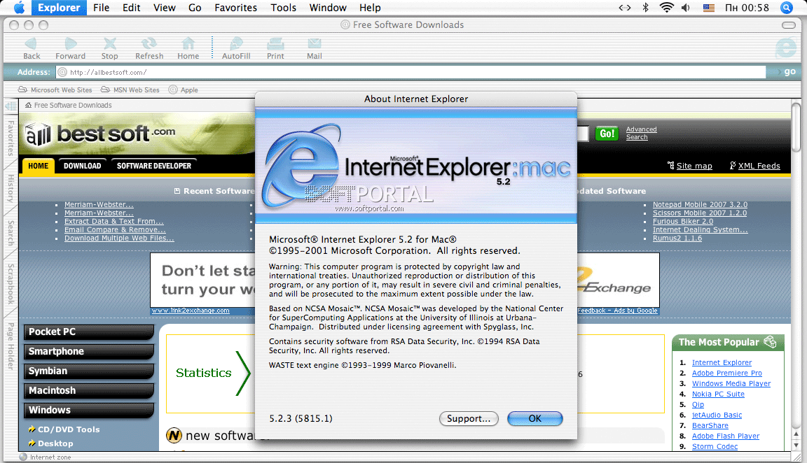 internet explorer 5.5 download for mac