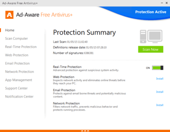 Ad-Aware Free Antivirus+ для Windows 10