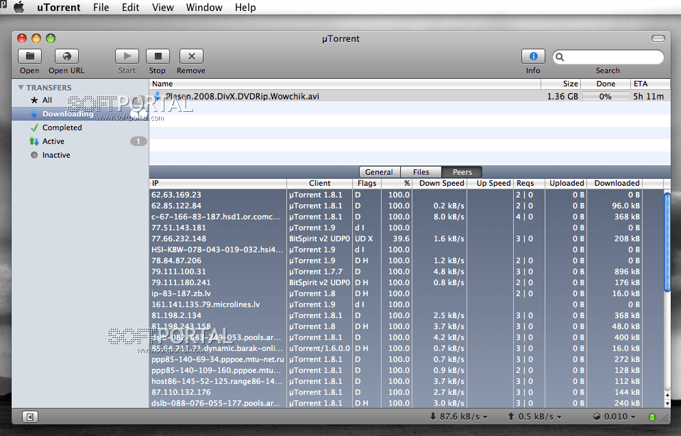 velocizzare utorrent per mac 1.8.4